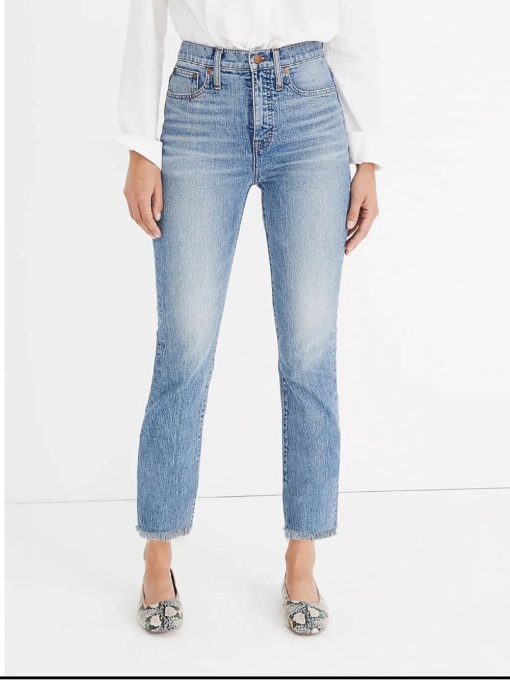Madewell Light Blue High-Rise Cropped Straight Jeans